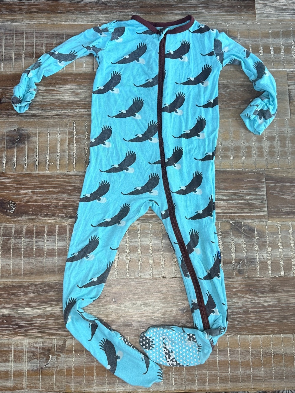 KicKee Pants Soaring Eagle Viscose Bamboo Sleeper 9-12m footie pajamas
